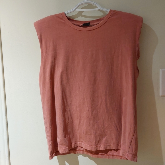 Coral Peach Padded Muscle Tee - Picture 5 of 6